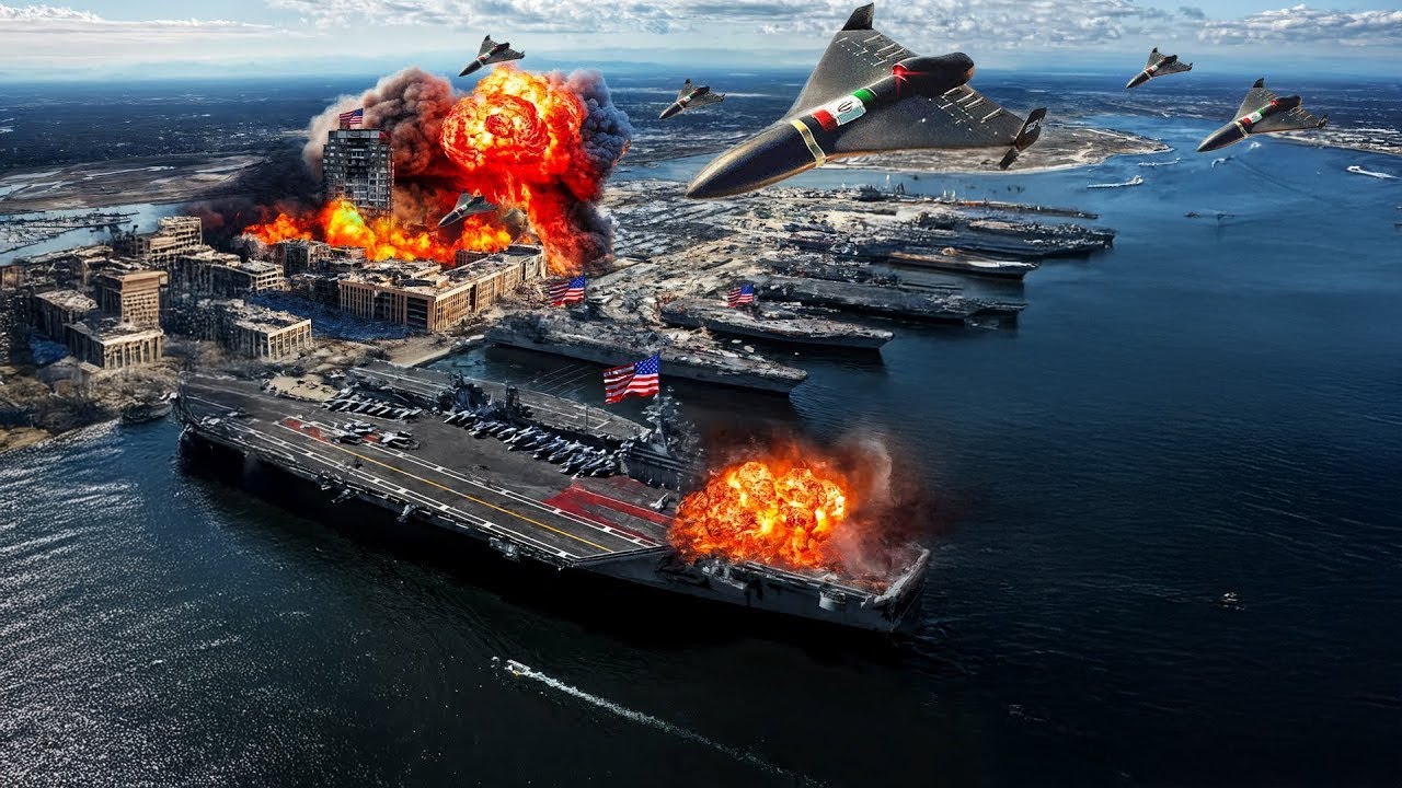 DRONE IRAN PAKSA KAPAL PERANG AS MUNDUR! IRGC Simulasi Serang Pangkalan Kapal Perang AS